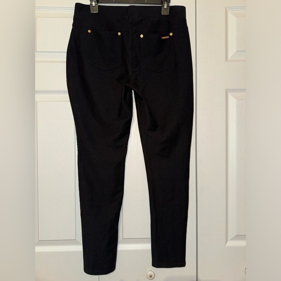 MICHAEL Michael Kors Large black gold Stretch Knit Twill Pull-On Leggings casual - Picture 10 of 13